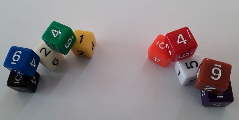 opaque six sided dice